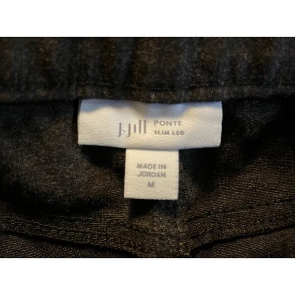 J. Jill Ponte Slim Leg Pant Women’s Medium Gray Mid-Rise Pull-On Stretch Knit - Picture 5 of 10